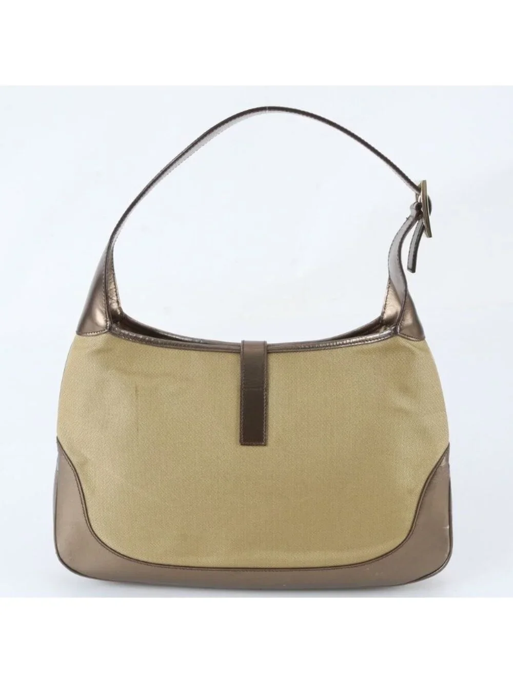 Gucci Jackie Leather Canvas Shoulder Bag